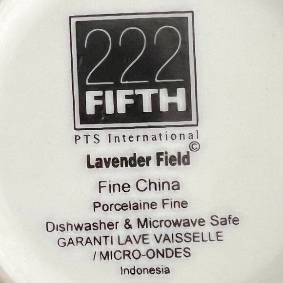 Set of 4 222 Fifth LAVENDER FIELD Fine Porcelain Cups Mugs - Picture 10 of 10